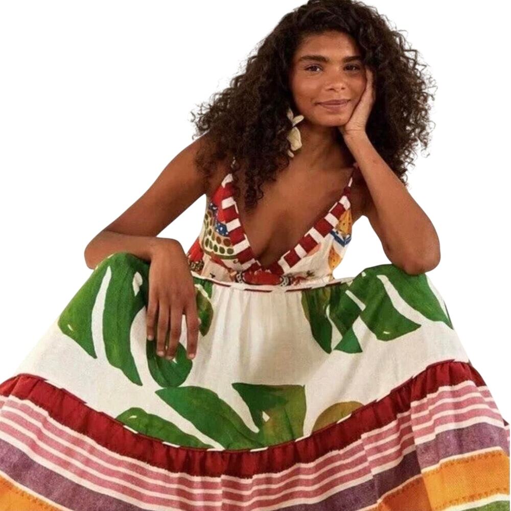 FARM RIO Mixed Picnic Maxi Dress Size XL New with Tag Sold out online - Picture 2 of 16